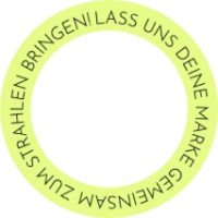 Sahm Communications Kreis Icon mit Spruch